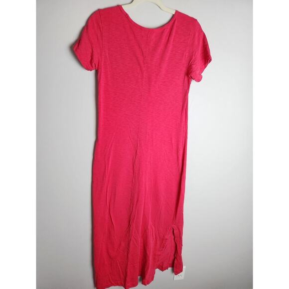 American Giant cotton Maxi t shirt dress sz M side slits USA made beach boho - Picture 3 of 7
